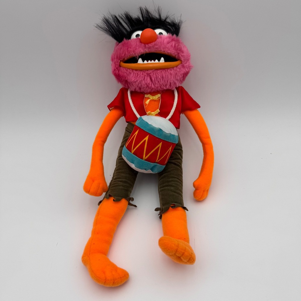 Vintage 1989 Muppets Animal Plush Drummer 15" Amerawell Products‎ Jim Henson Toy